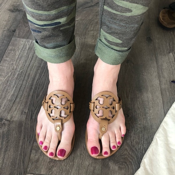 Tory Burch Shoes - Tory Burch Miller tan pebbled leather sandal 7